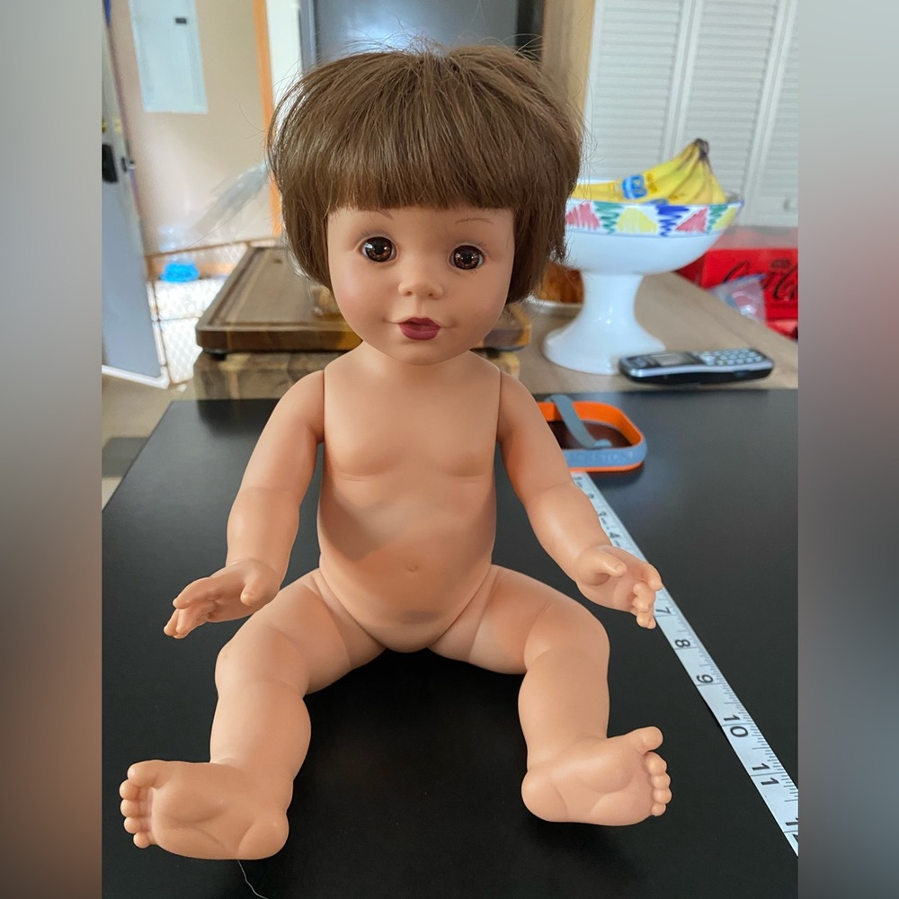 1995 Baby So Beautiful Doll. Lifelike Brown-Haired Baby Doll